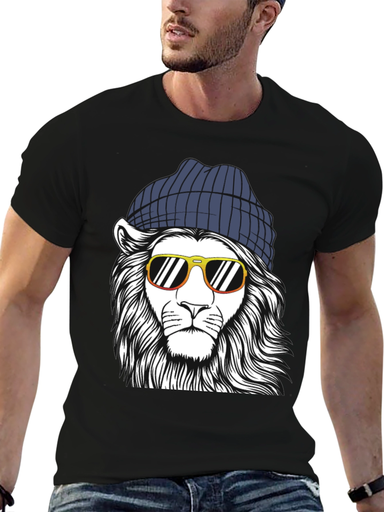 Cool Lion Graphic Tee - Black T-Shirt