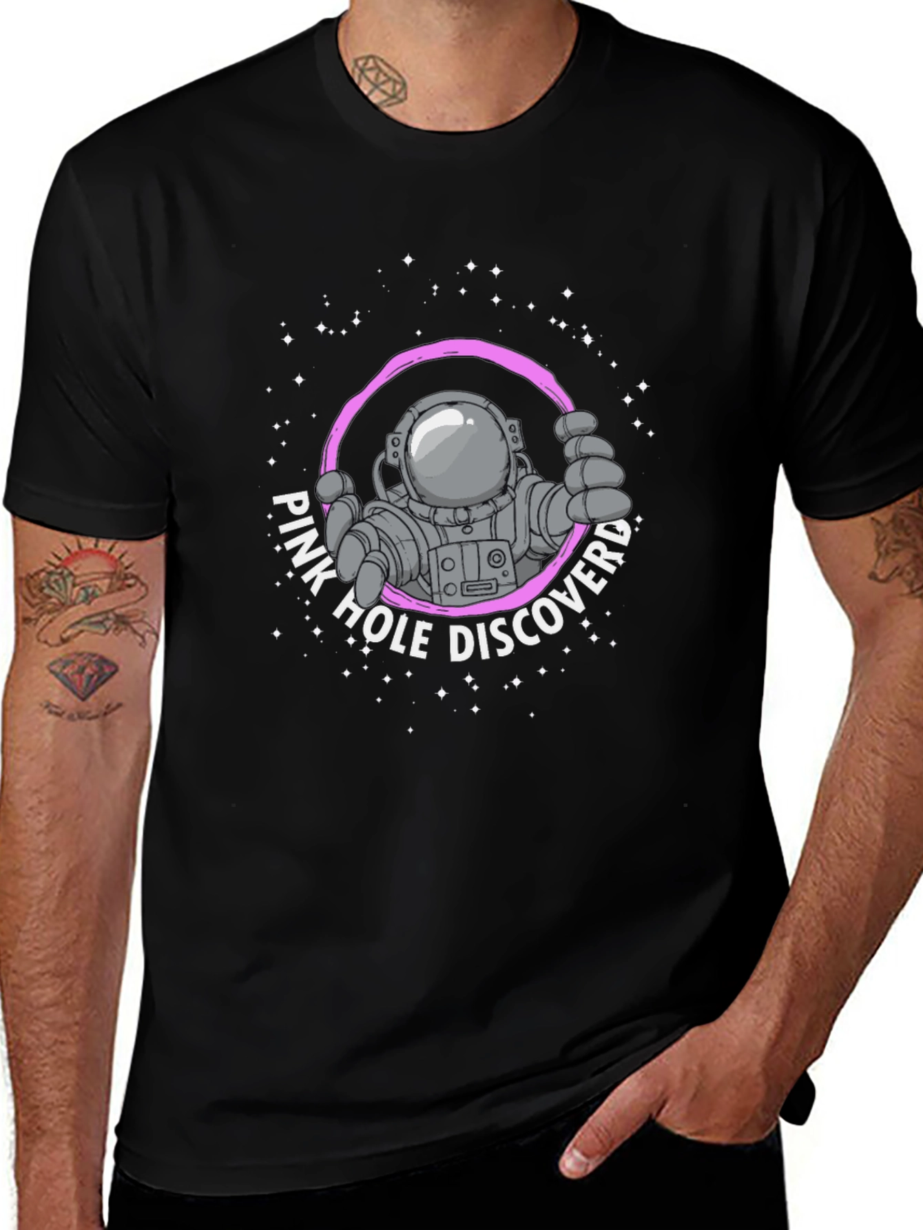 Pink Hole Astronaut T-Shirt