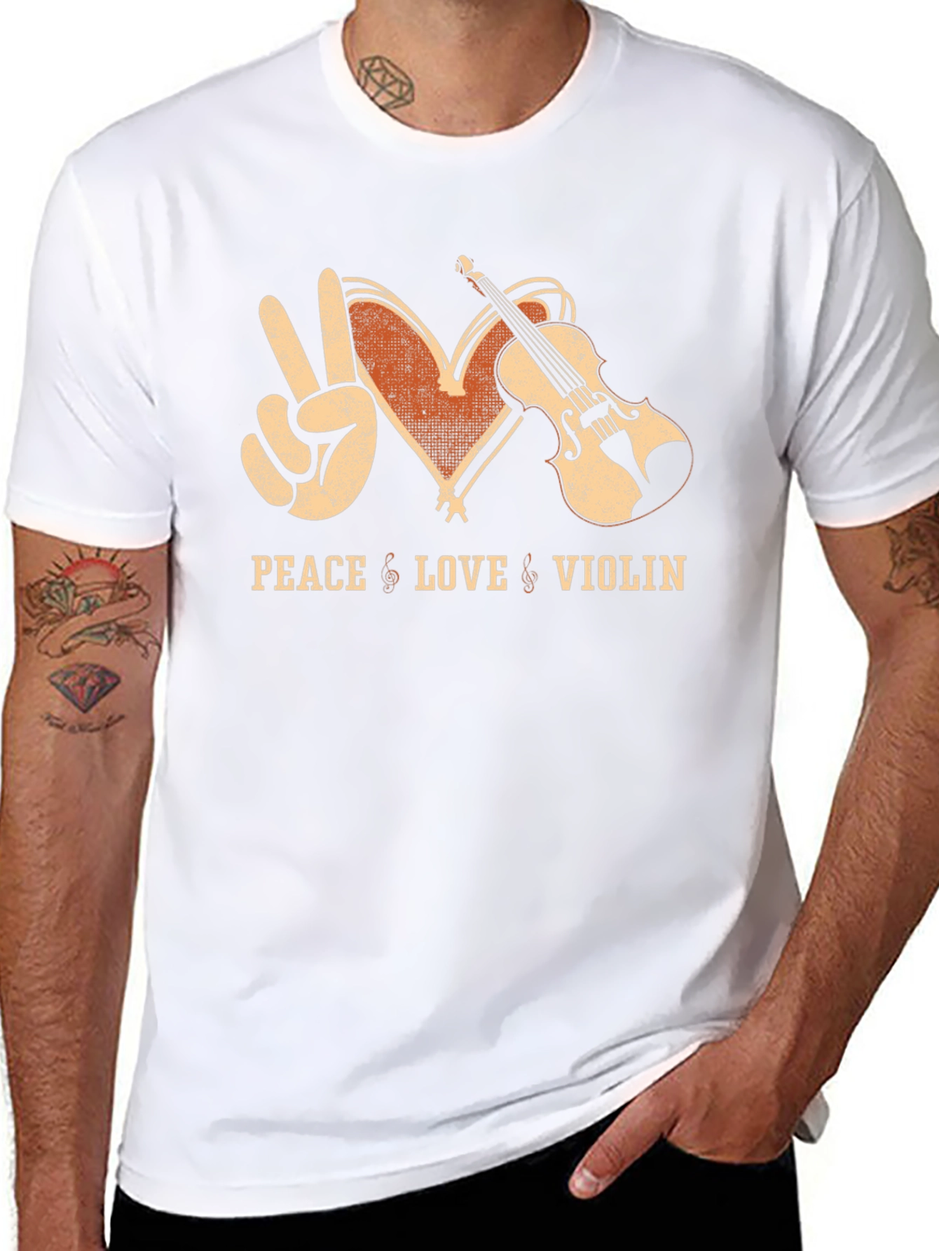 Peace Love Violin T-Shirt - Music Lover Tee