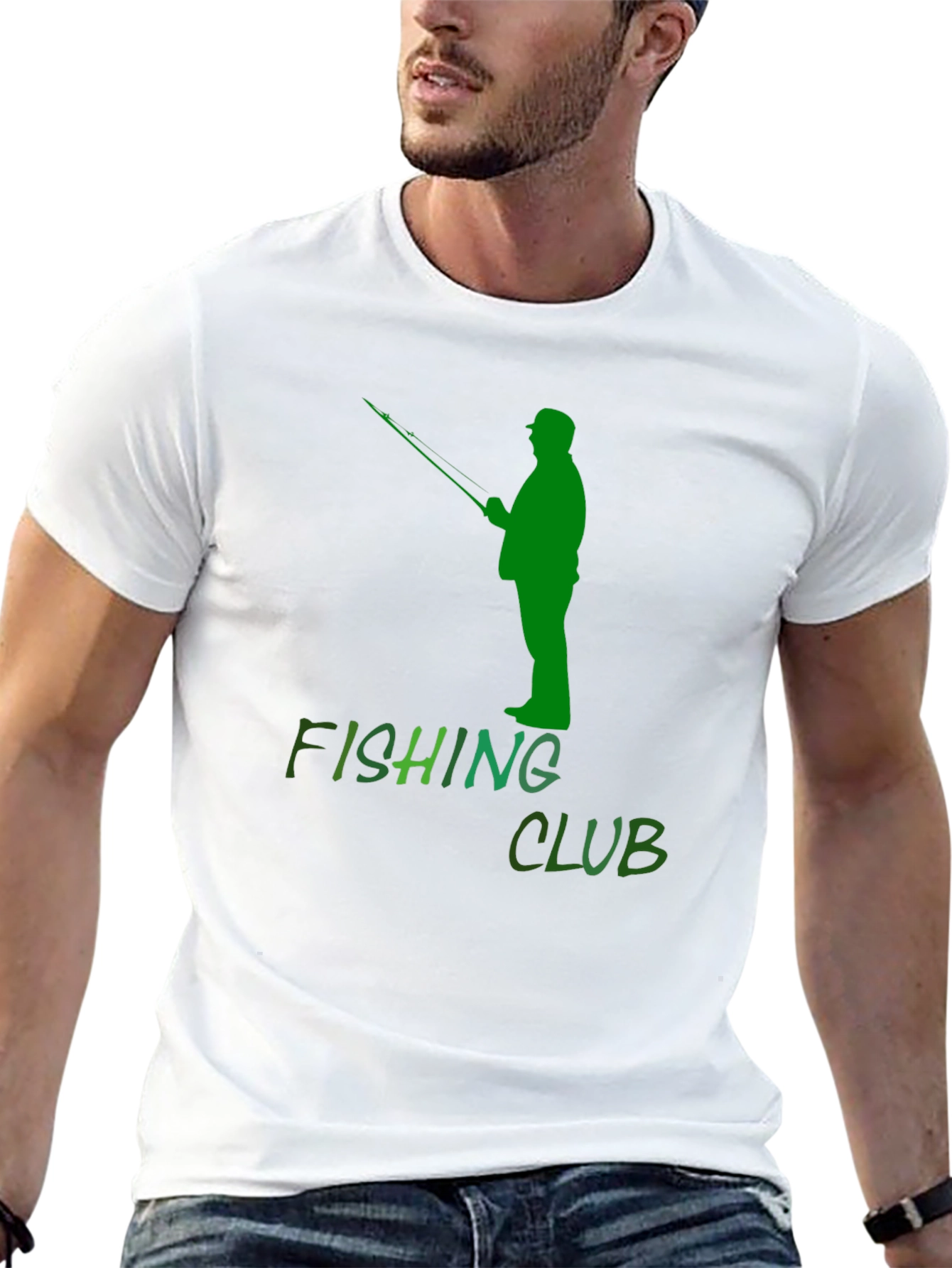 Fishing Club Graphic Tee - Black Cotton