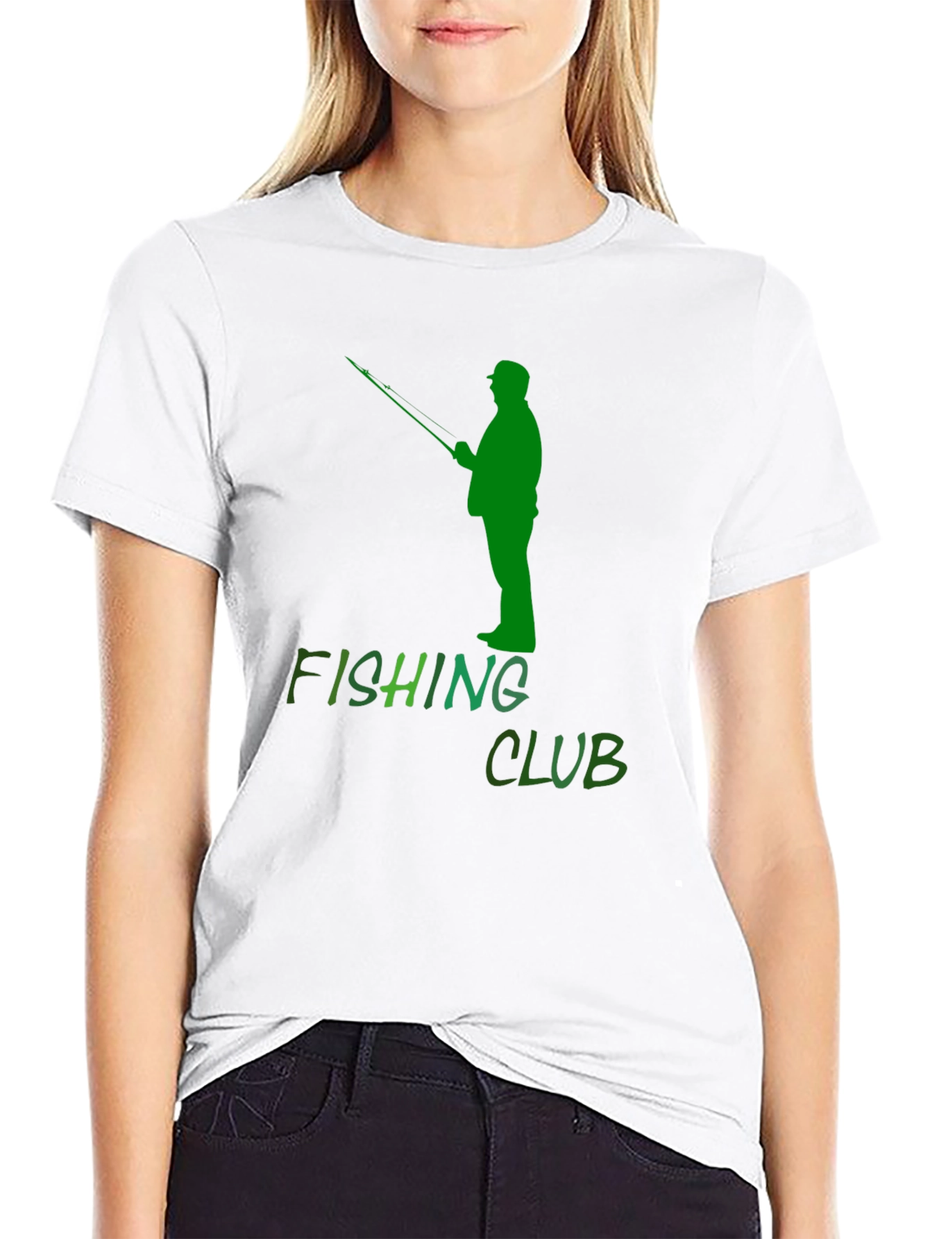 Fishing Club Graphic Tee - Black Cotton