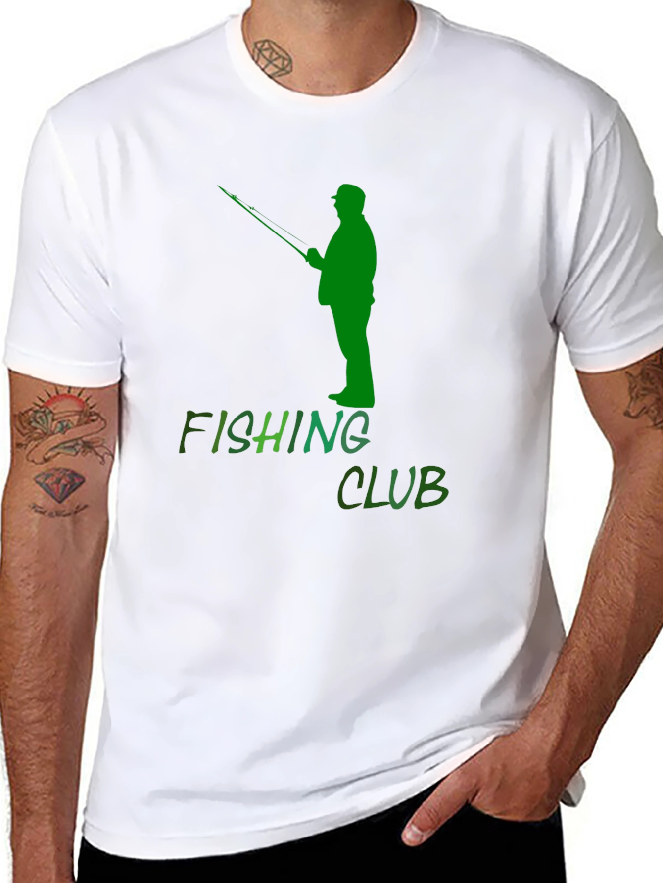 Fishing Club Graphic Tee - Black Cotton