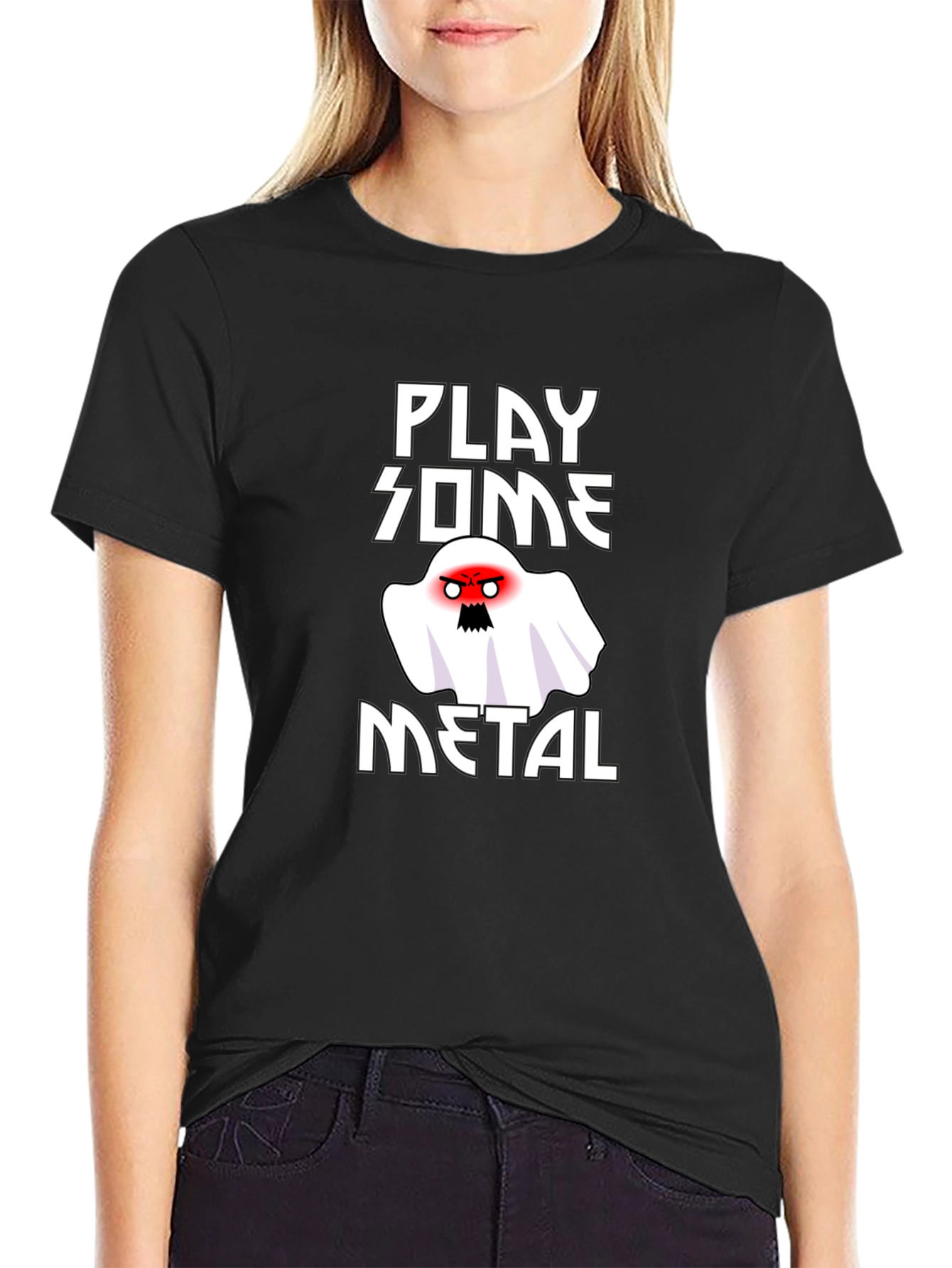 Play Some Metal Ghost Graphic T-Shirt