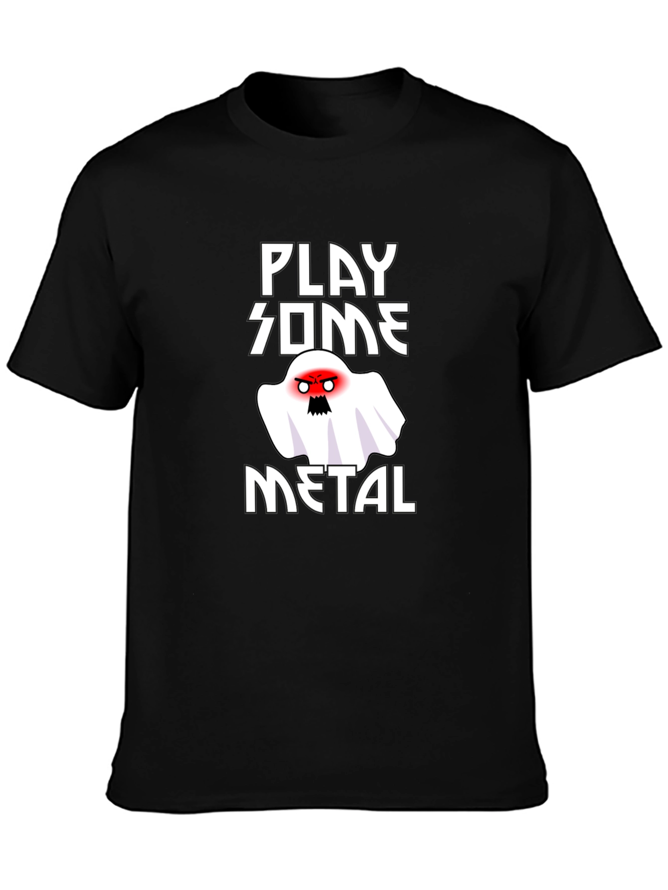 Play Some Metal Ghost Graphic T-Shirt
