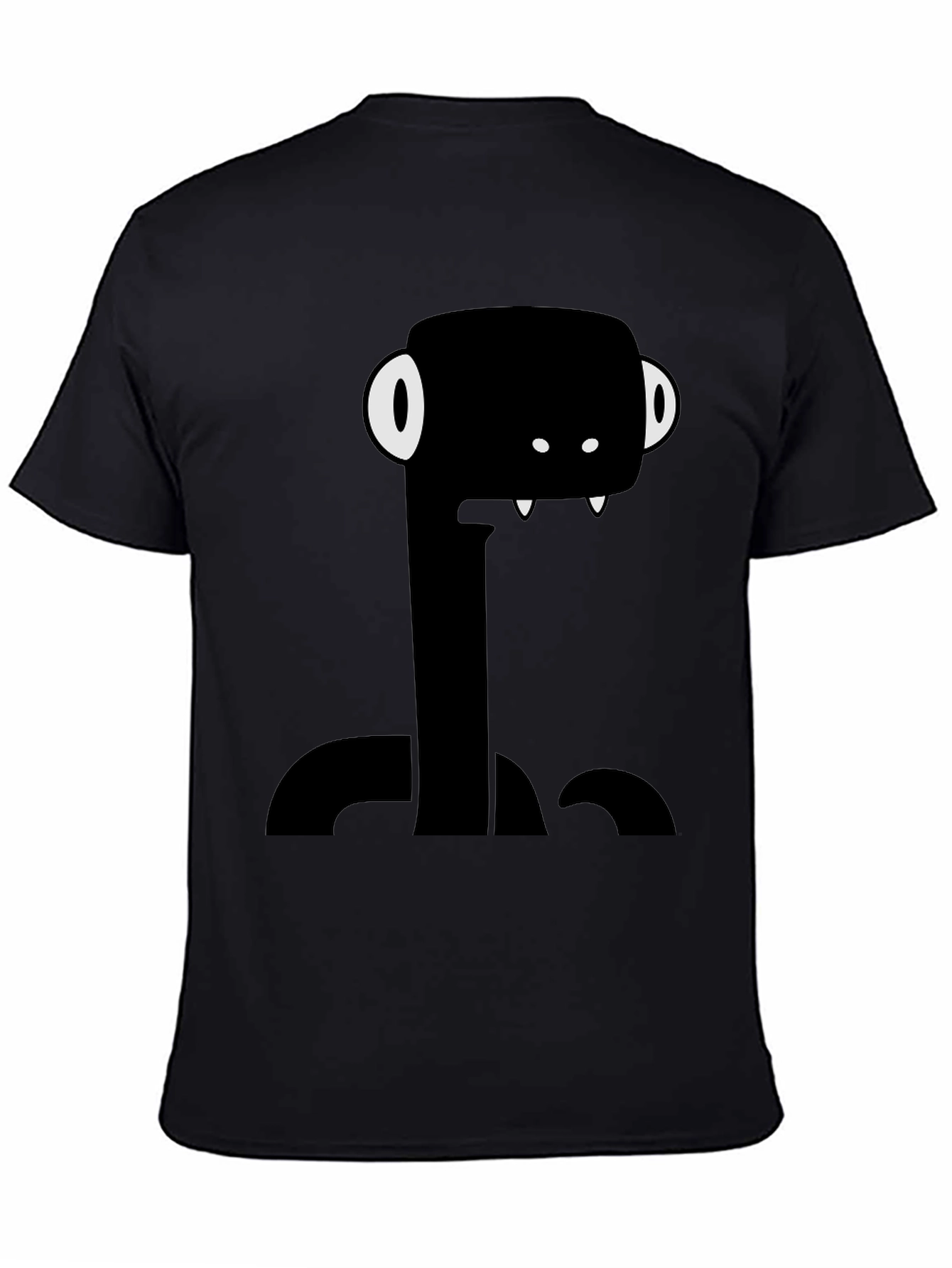 Funny Monster Graphic Tee - Black Cotton T-Shirt
