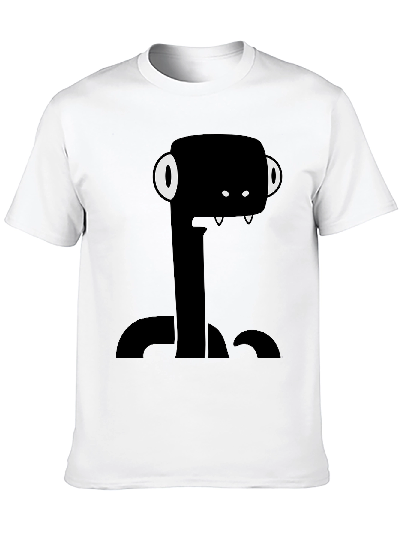 Funny Monster Graphic Tee - Black Cotton T-Shirt