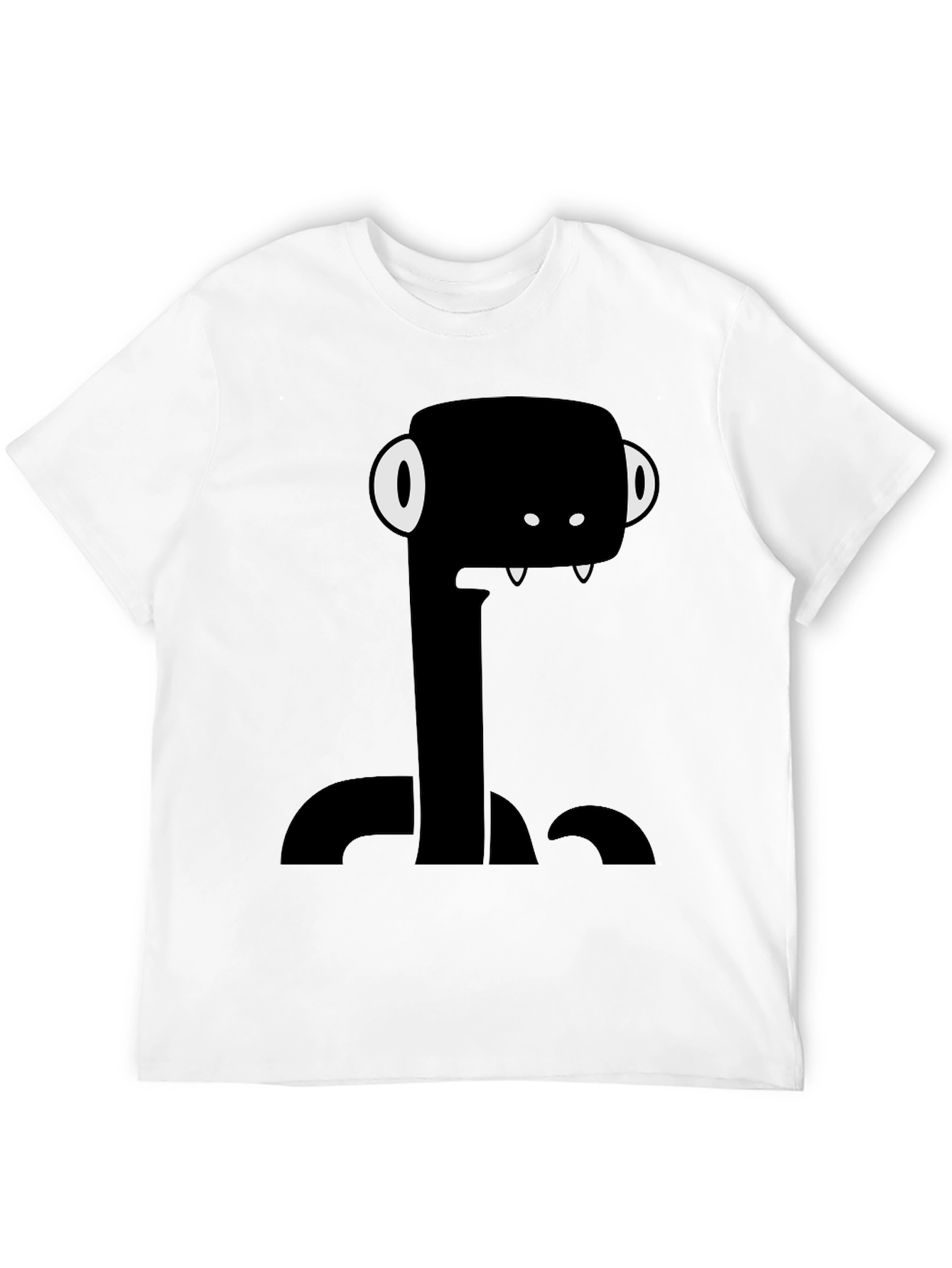 Funny Monster Graphic Tee - Black Cotton T-Shirt