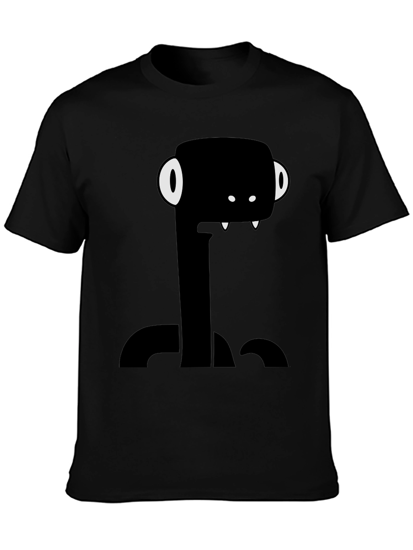 Funny Monster Graphic Tee - Black Cotton T-Shirt