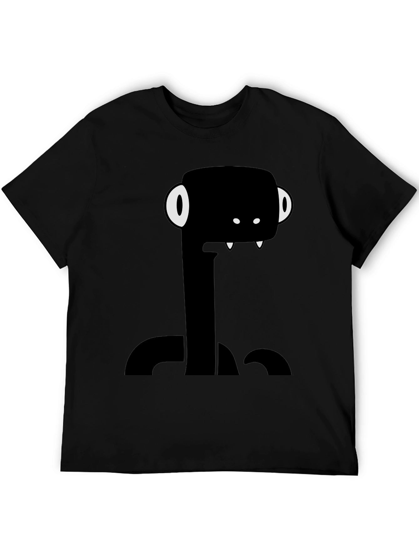 Funny Monster Graphic Tee - Black Cotton T-Shirt