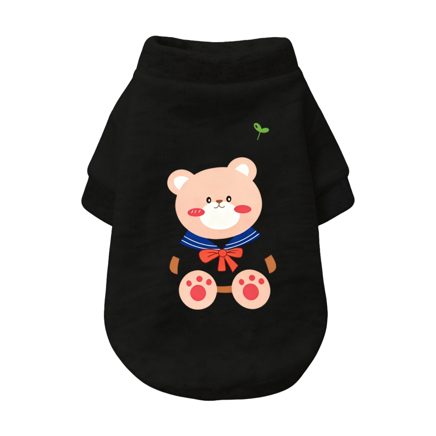 Adorable Sailor Bear Print Pet Sweater, Soft Warm Puppy Cardigan Top