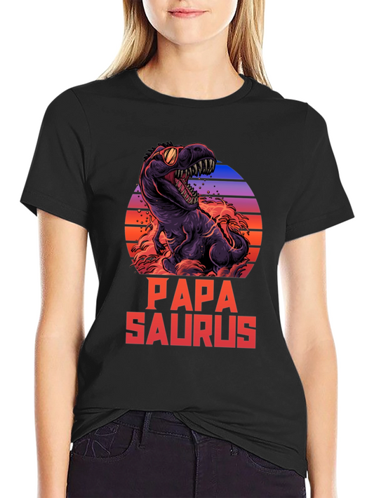 Papa Saurus T-Shirt - Retro Dinosaur Dad Tee