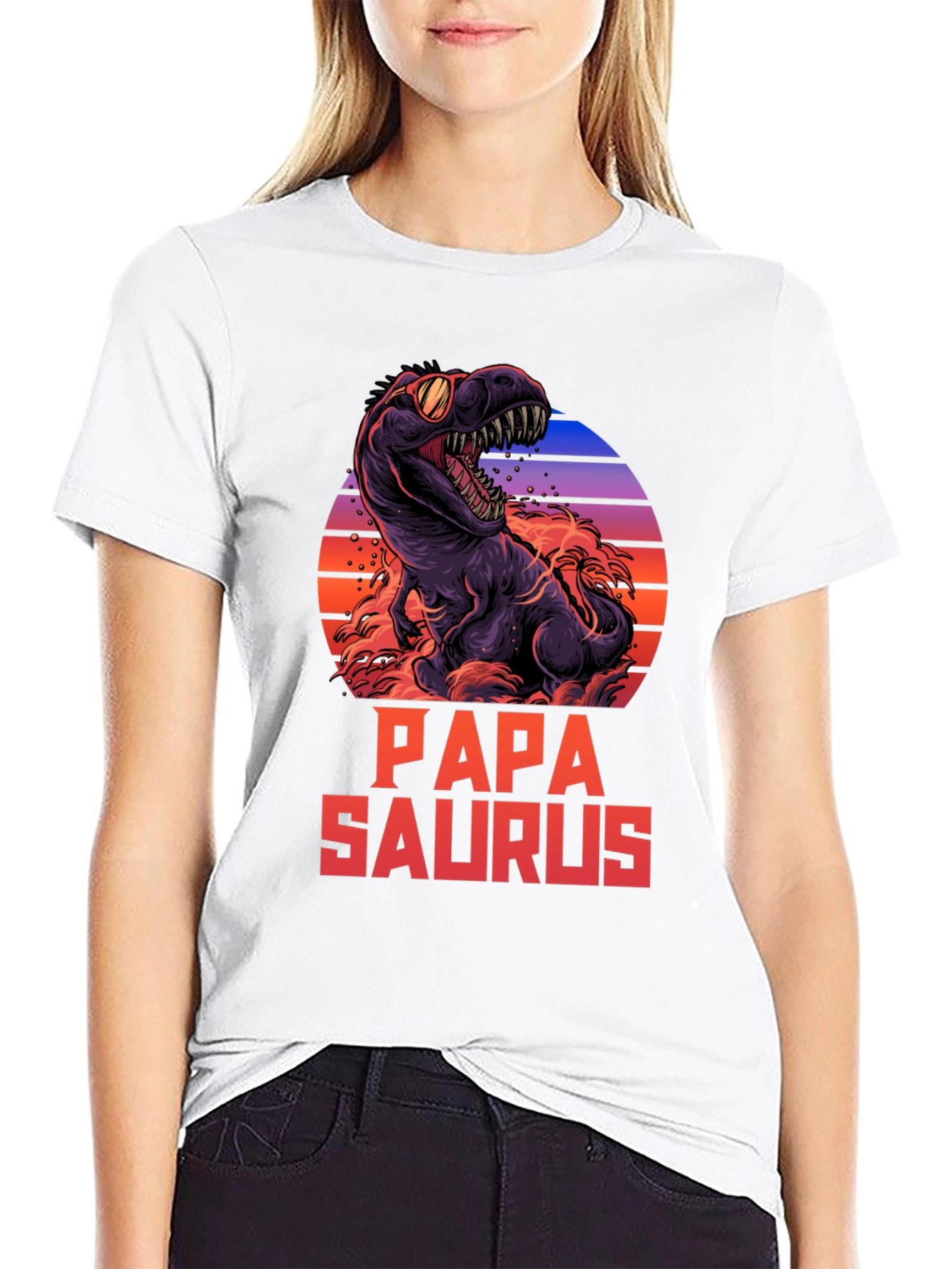Papa Saurus T-Shirt - Retro Dinosaur Dad Tee