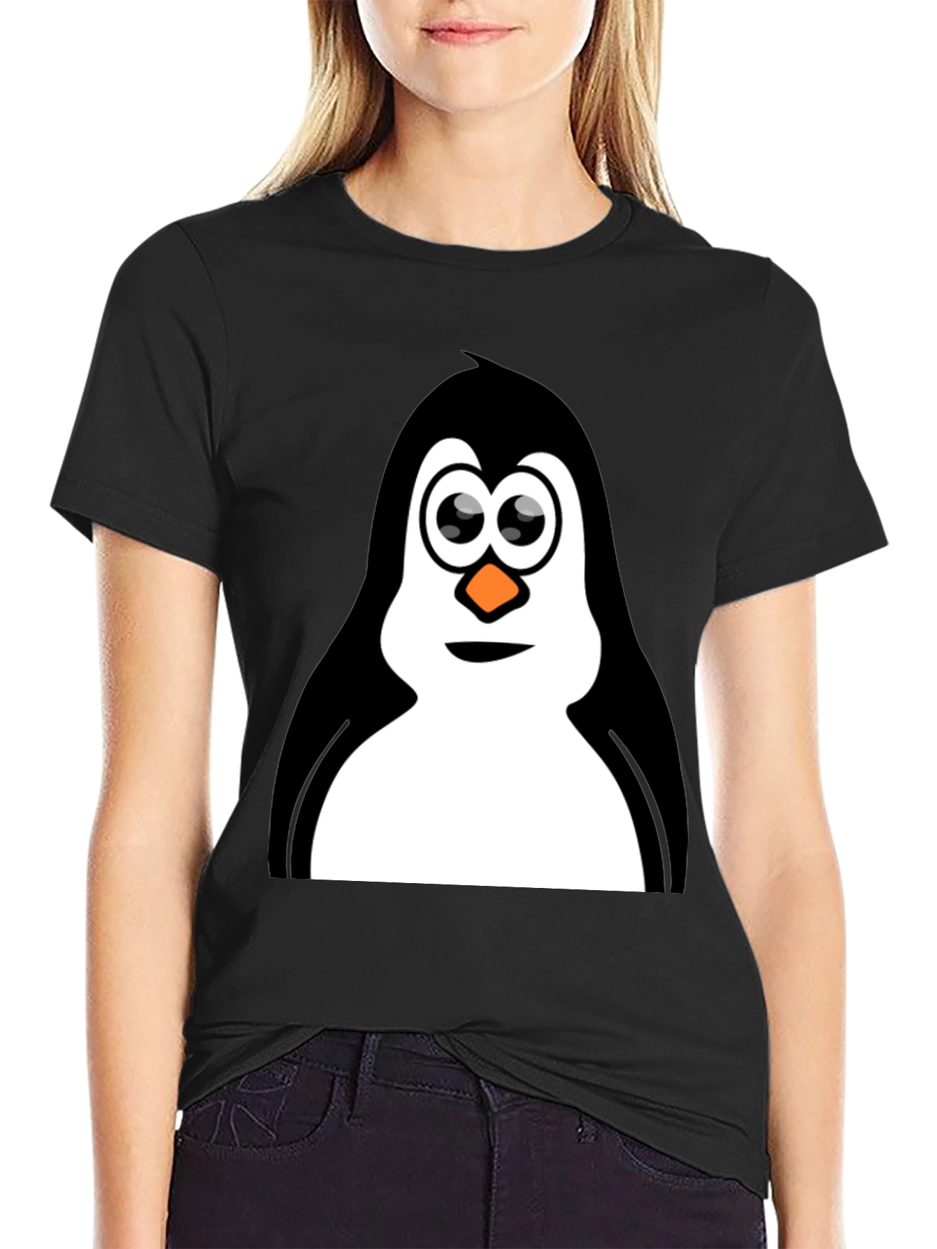 Penguin Graphic Black T-Shirt for Men