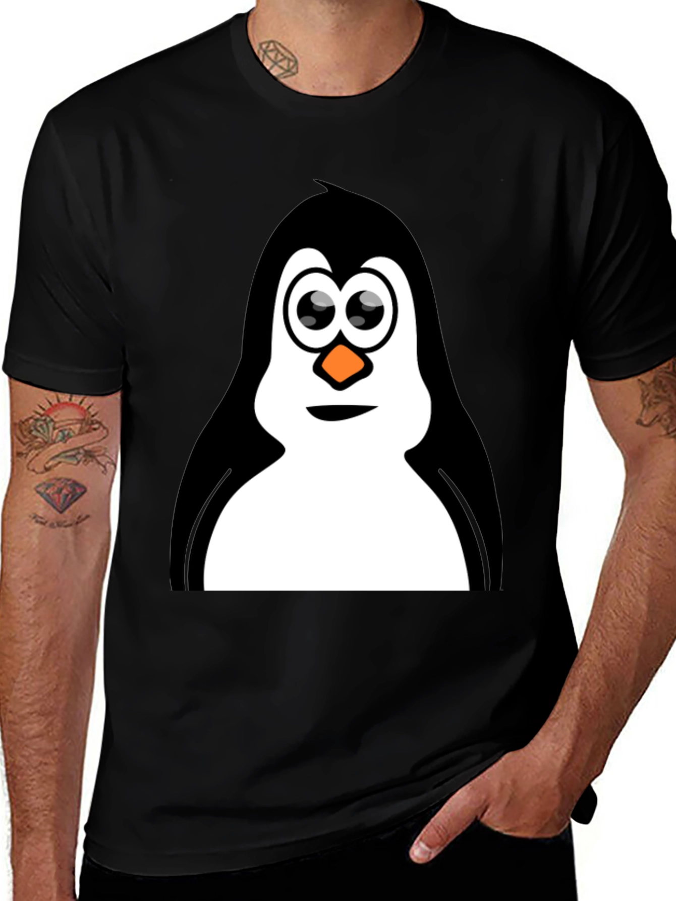 Penguin Graphic Black T-Shirt for Men