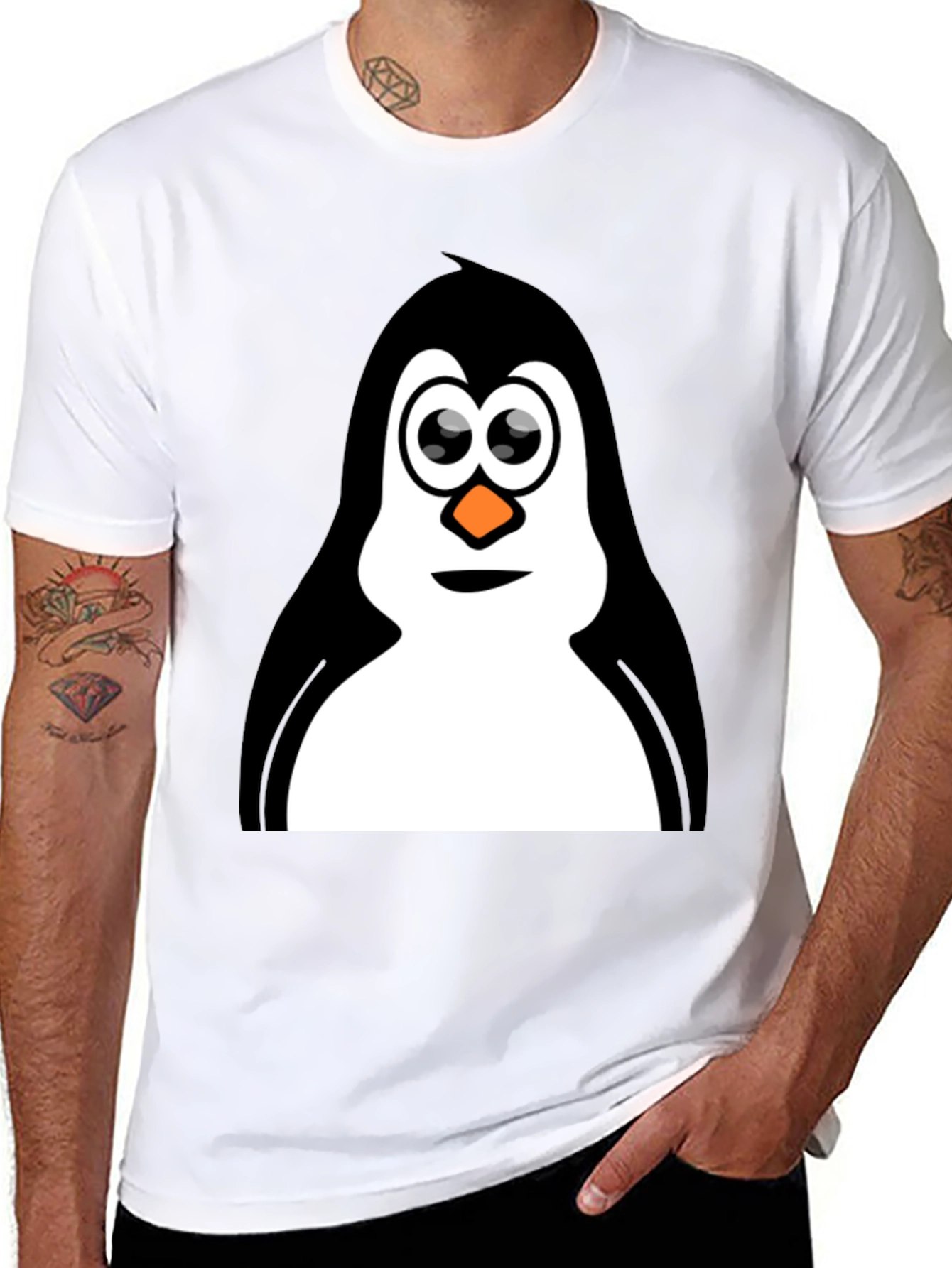 Penguin Graphic Black T-Shirt for Men