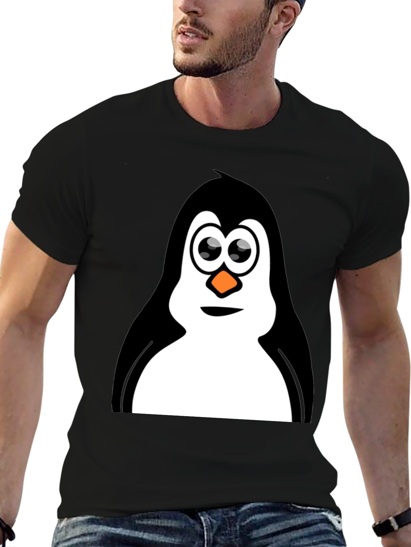Penguin Graphic Black T-Shirt for Men