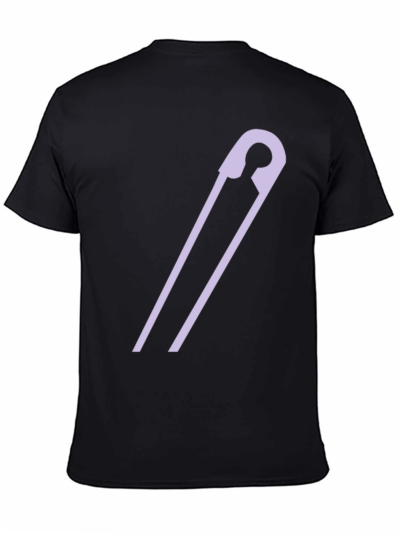 Safety Pin Graphic Tee - Black Casual T-Shirt