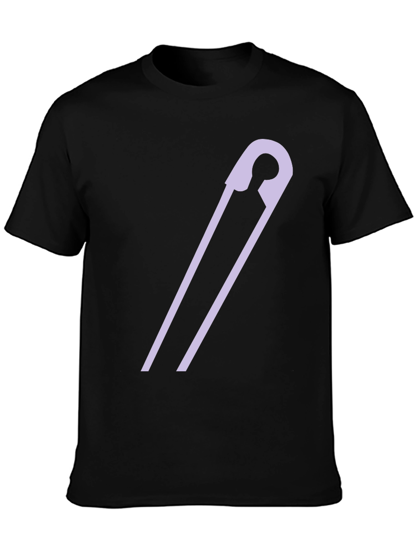 Safety Pin Graphic Tee - Black Casual T-Shirt