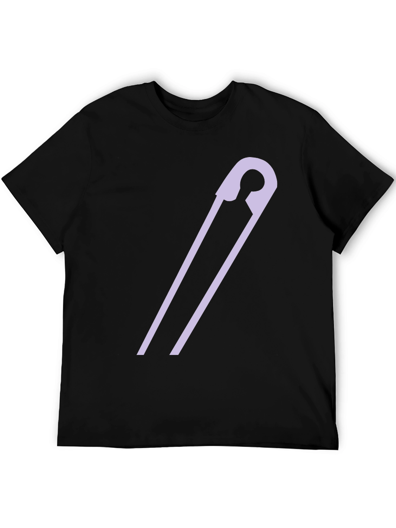 Safety Pin Graphic Tee - Black Casual T-Shirt