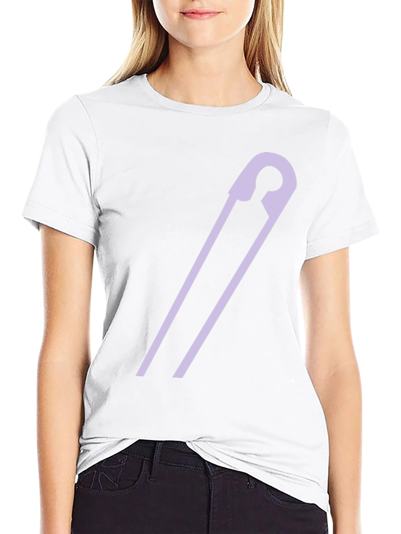 Safety Pin Graphic Tee - Black Casual T-Shirt