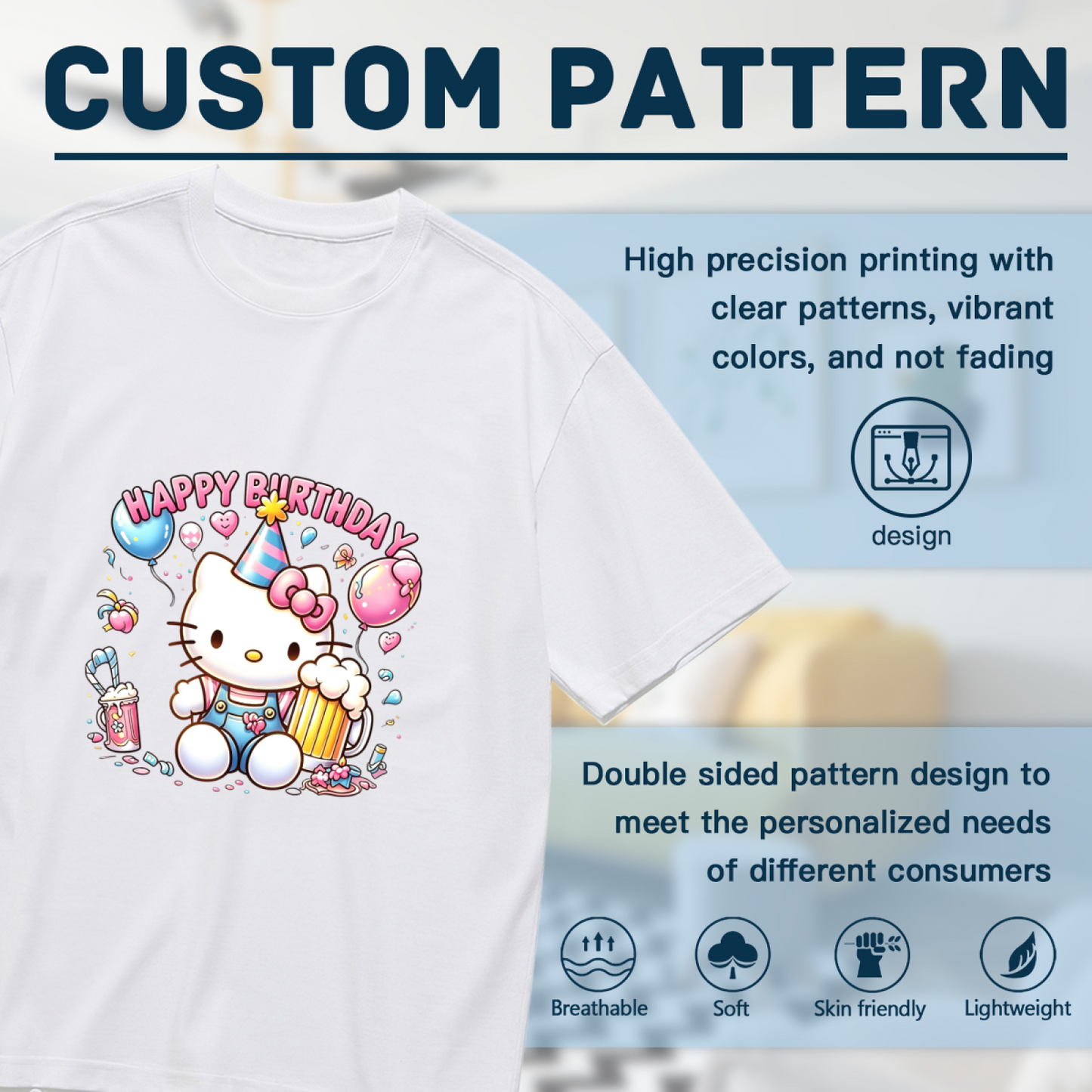 Party Vibe Birthday Hello Kitty Plus?Size White Graphic Tee