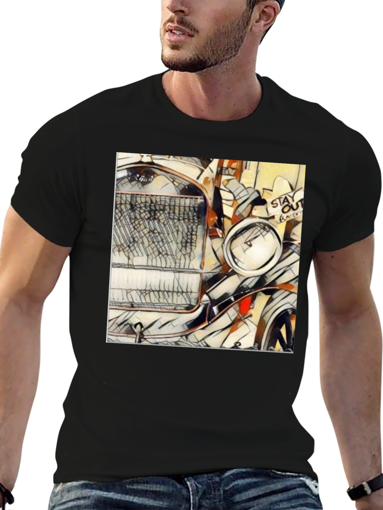 Abstract Auto Art Tee - Classic Car Design