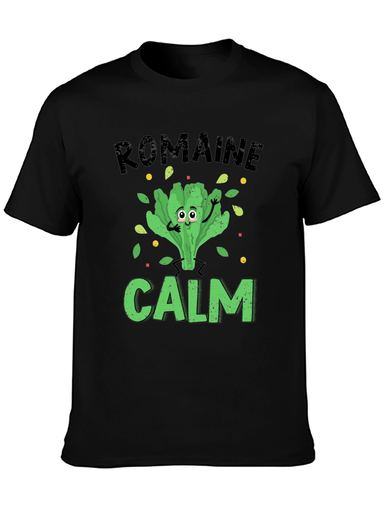 Romaine Calm Mens Graphic T-Shirt Black