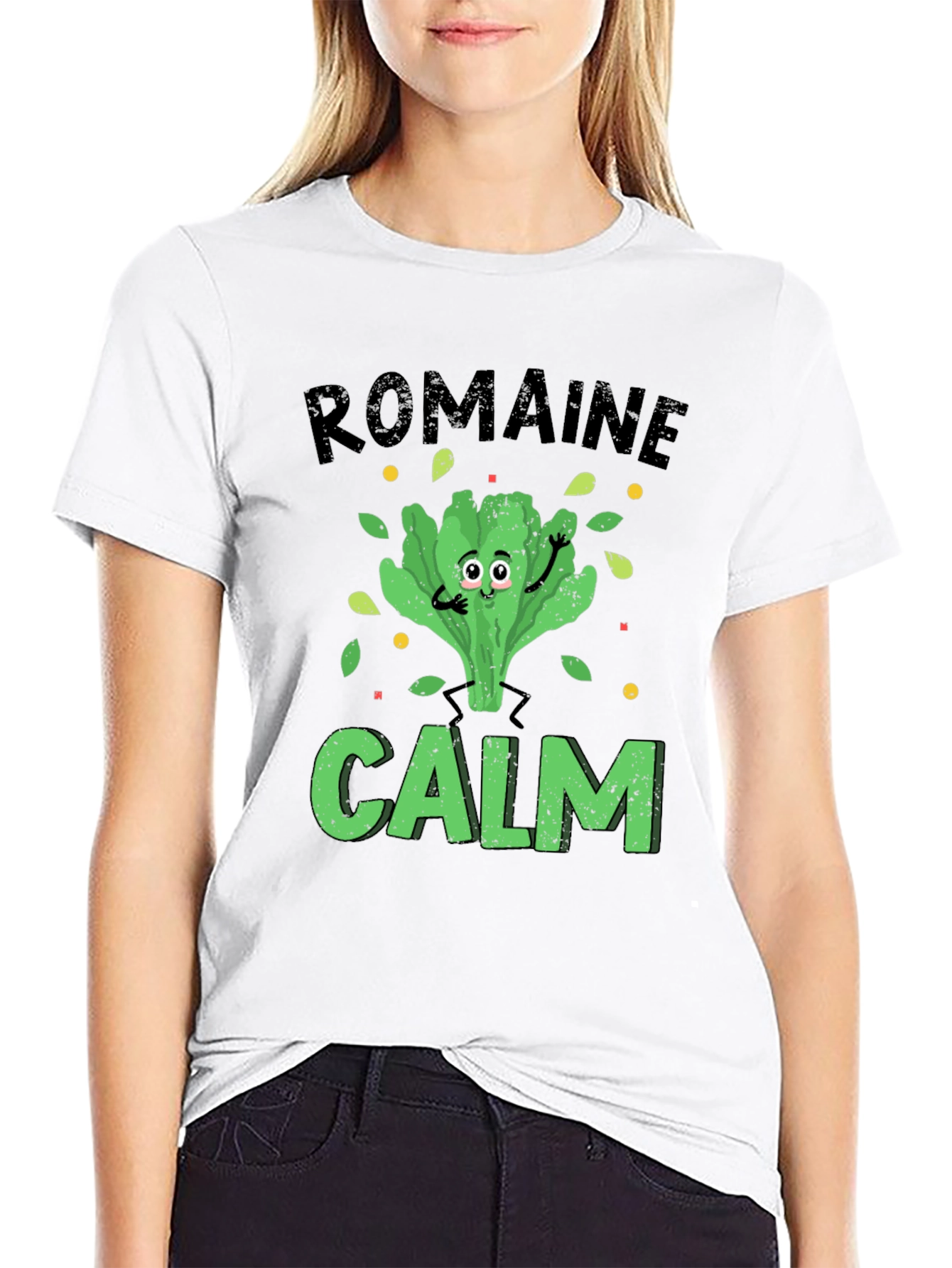 Romaine Calm Mens Graphic T-Shirt Black