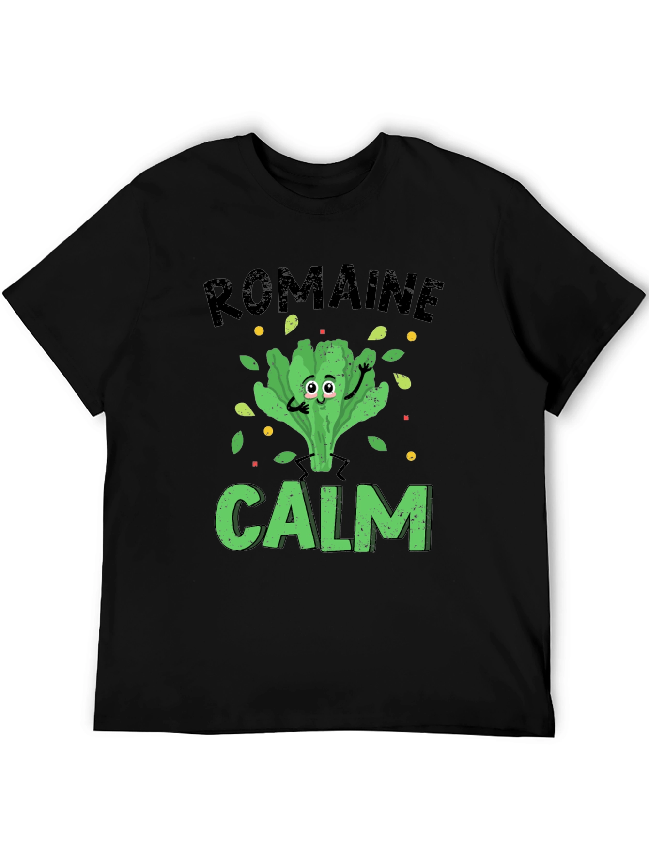 Romaine Calm Mens Graphic T-Shirt Black