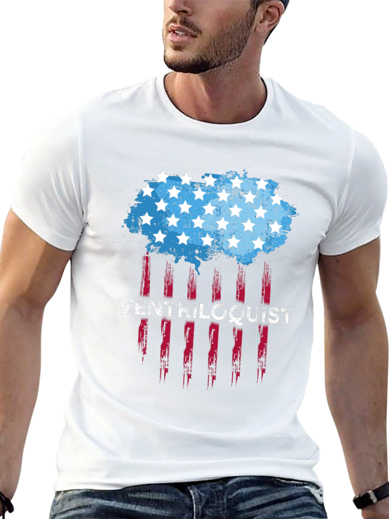 Ventriloquist USA Flag Style Graphic Tee