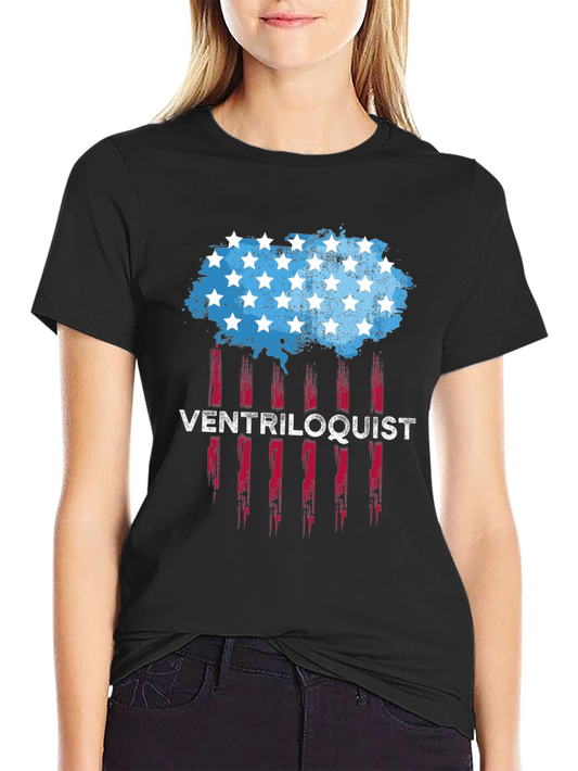 Ventriloquist USA Flag Style Graphic Tee