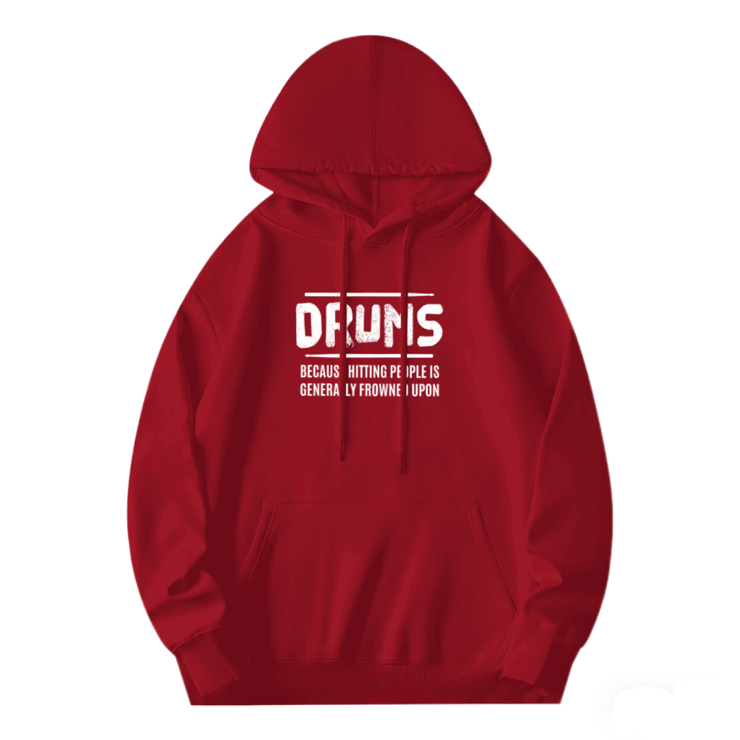 Funny Drummer Quote Graphic Hoodie, Comfort Casual Pullover