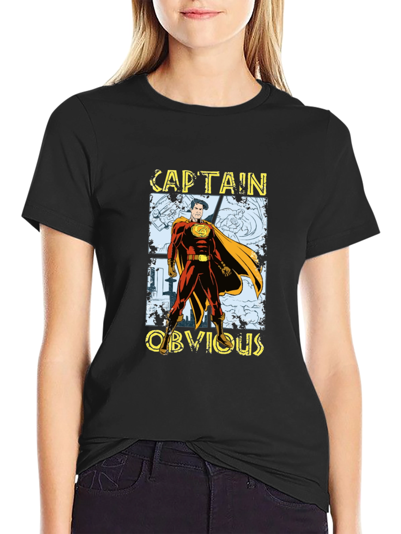 Captain Obvious Graphic T-Shirt - Black