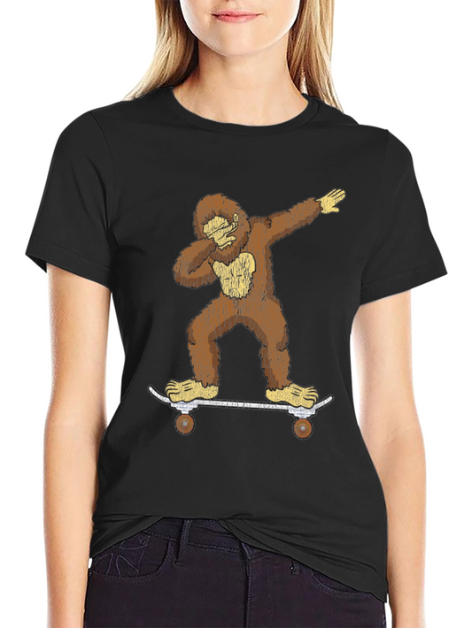 Bigfoot Skateboarder Dabbing Graphic Tee