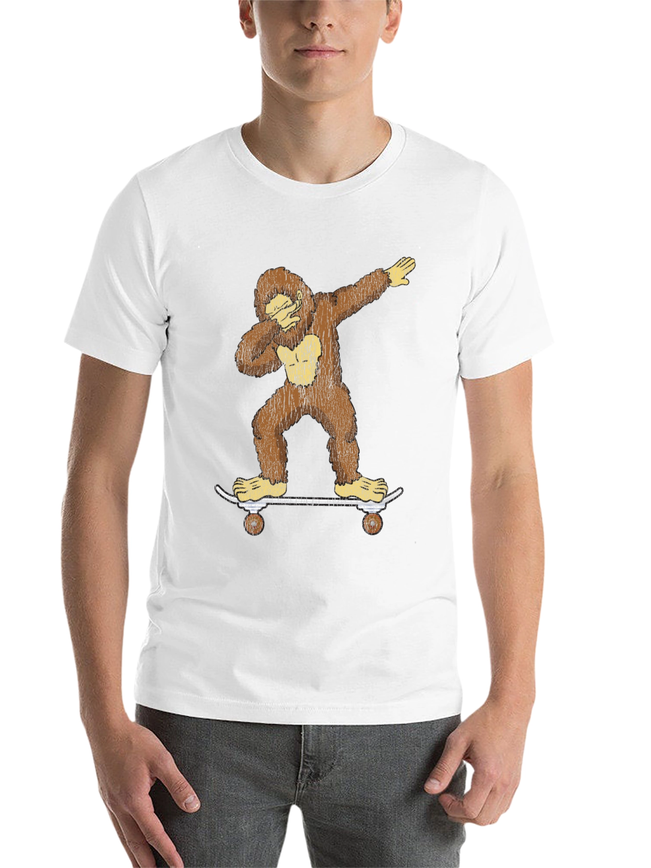 Bigfoot Skateboarder Dabbing Graphic Tee