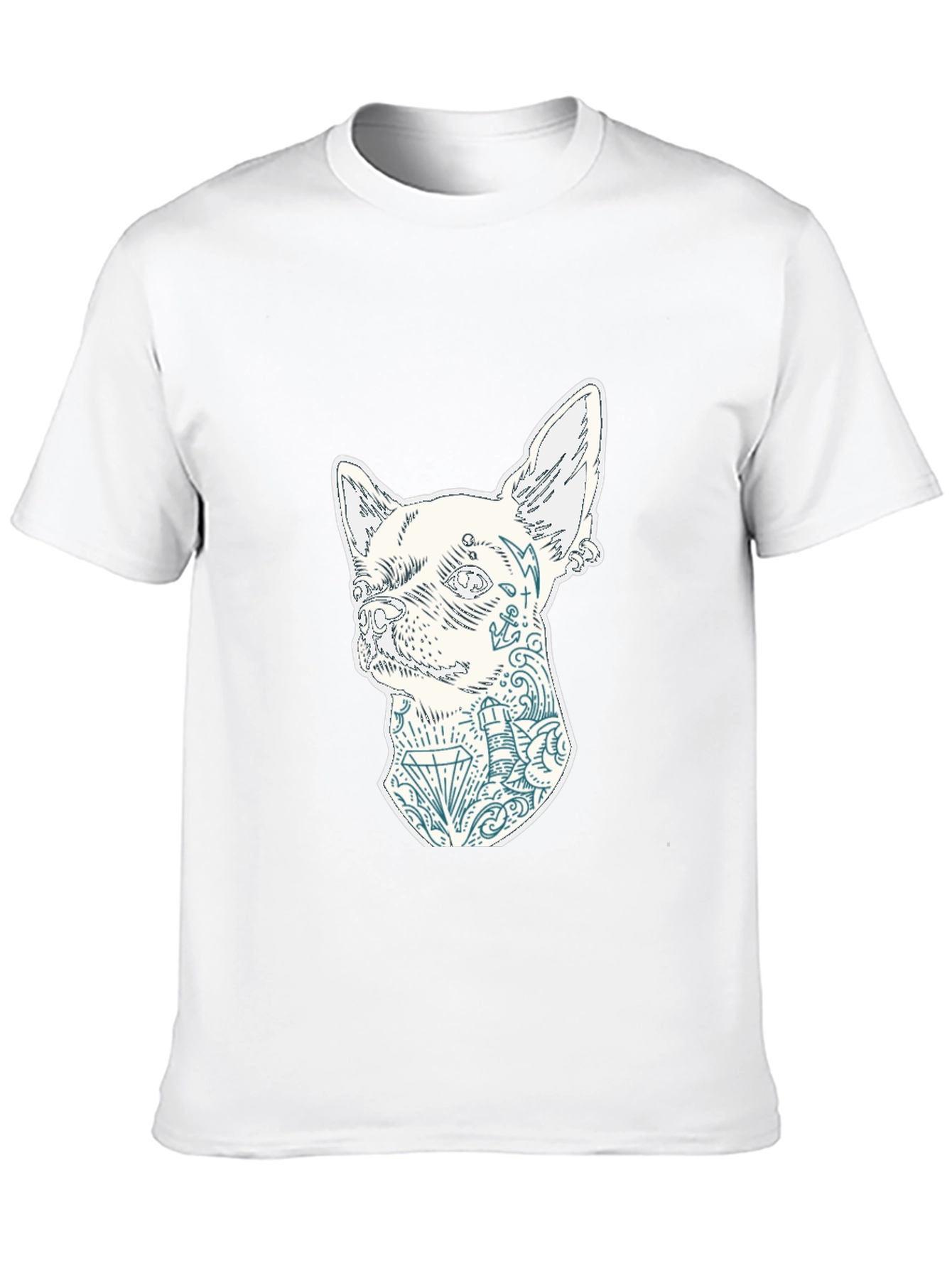 Dog Tattoo Graphic Black T-Shirt
