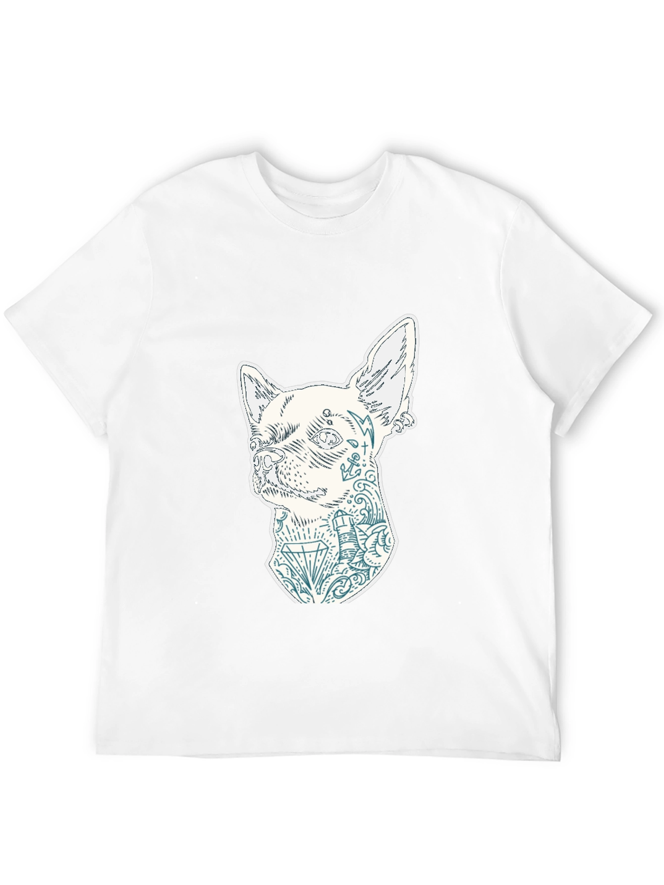 Dog Tattoo Graphic Black T-Shirt