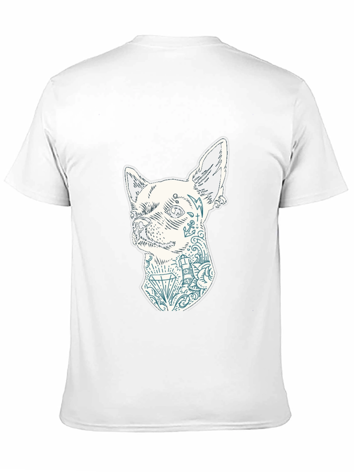 Dog Tattoo Graphic Black T-Shirt