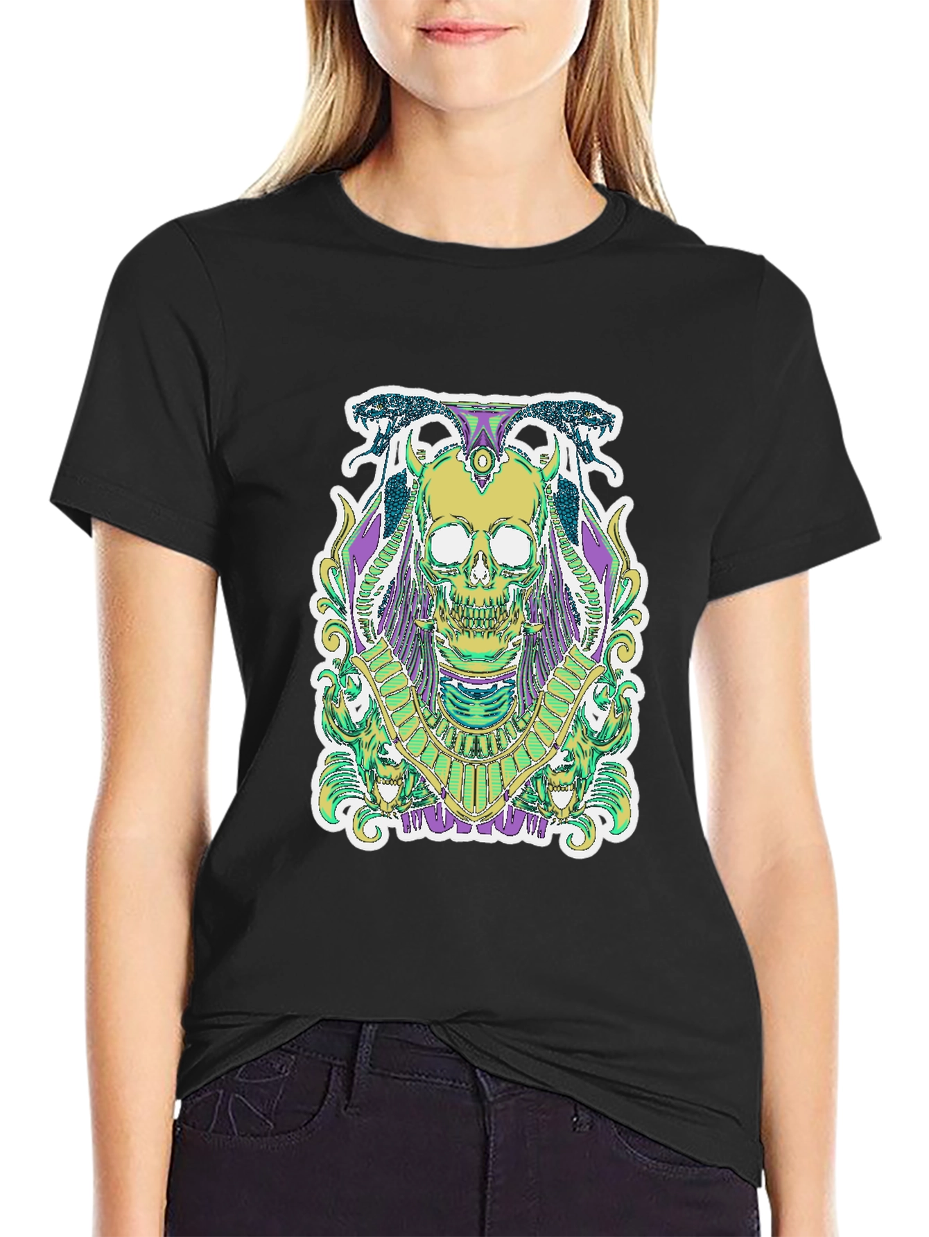Skull Graphic Tee - Egyptian Style