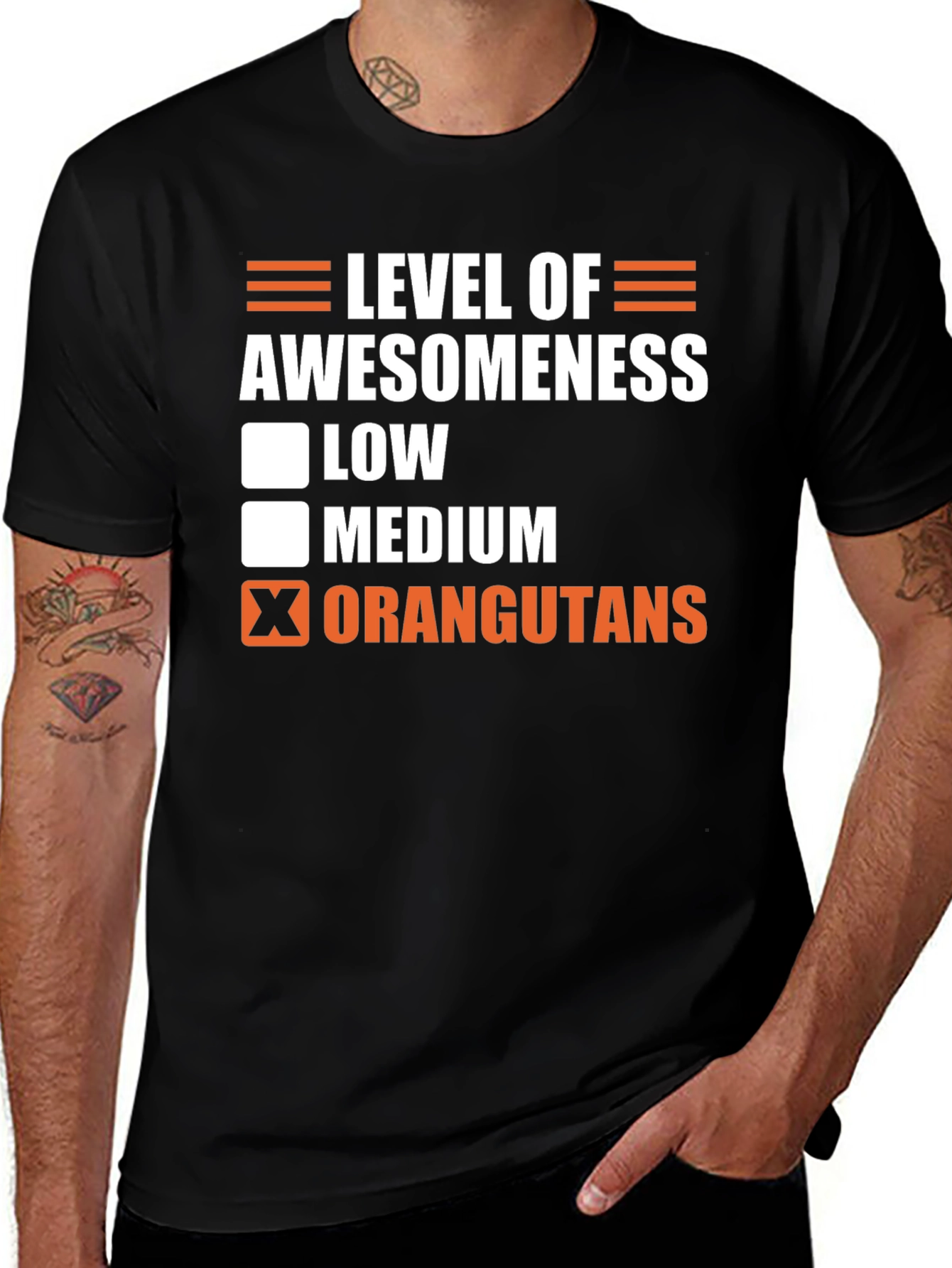 Level of Awesomeness Orangutans Graphic T-Shirt