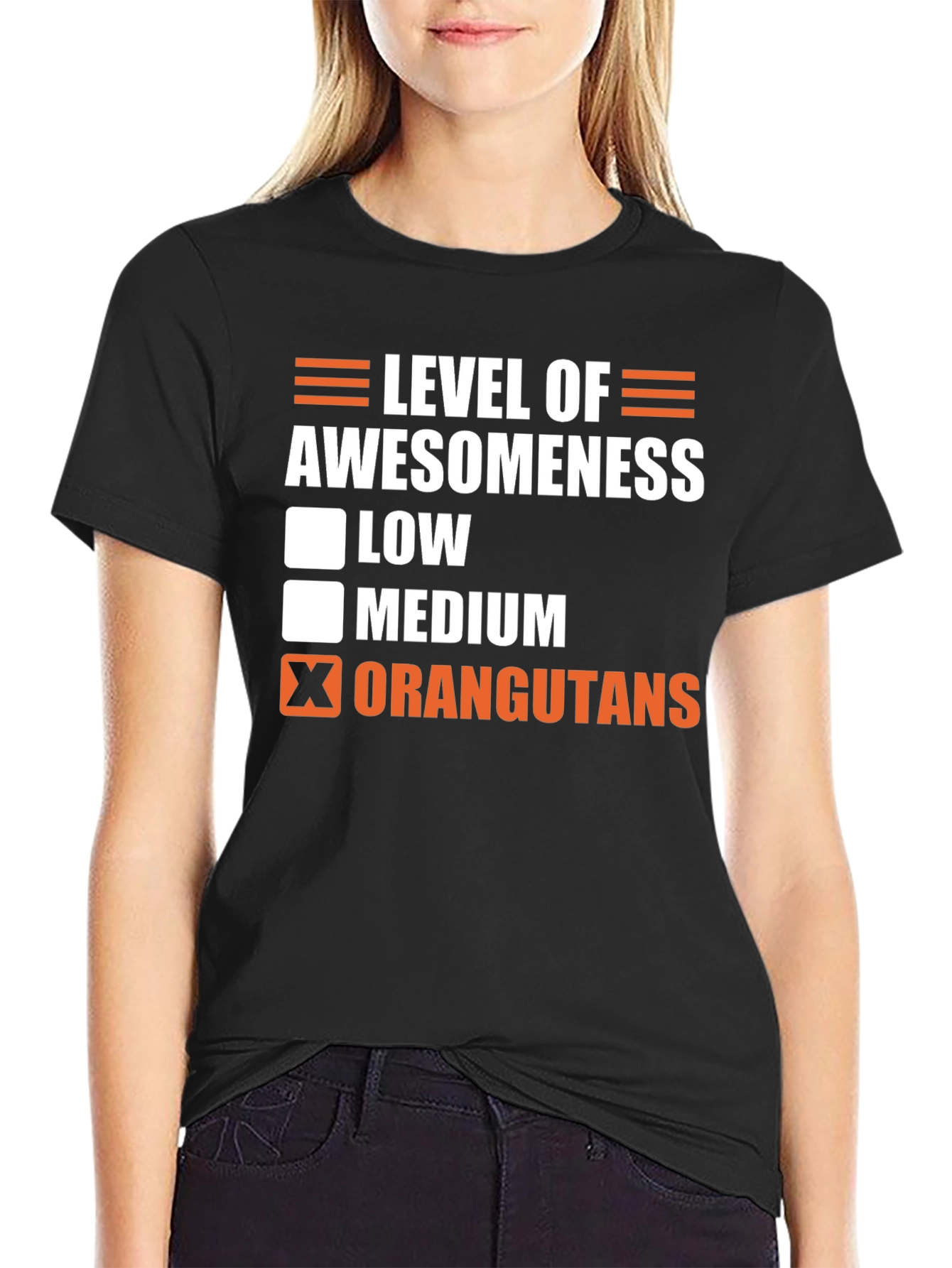 Level of Awesomeness Orangutans Graphic T-Shirt