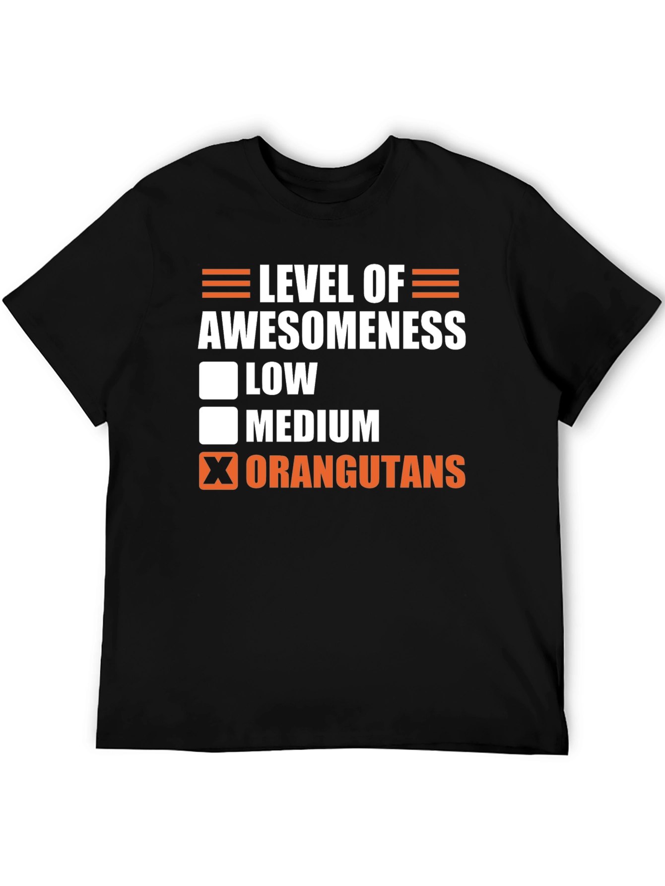Level of Awesomeness Orangutans Graphic T-Shirt