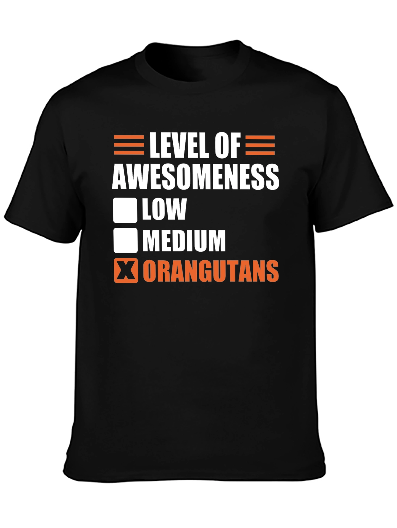 Level of Awesomeness Orangutans Graphic T-Shirt