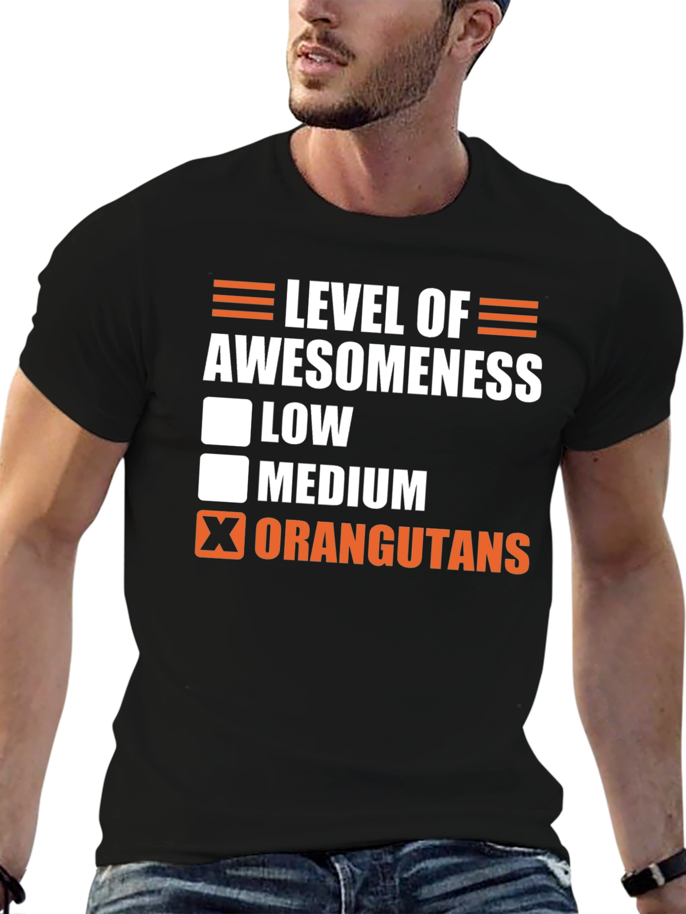 Level of Awesomeness Orangutans Graphic T-Shirt