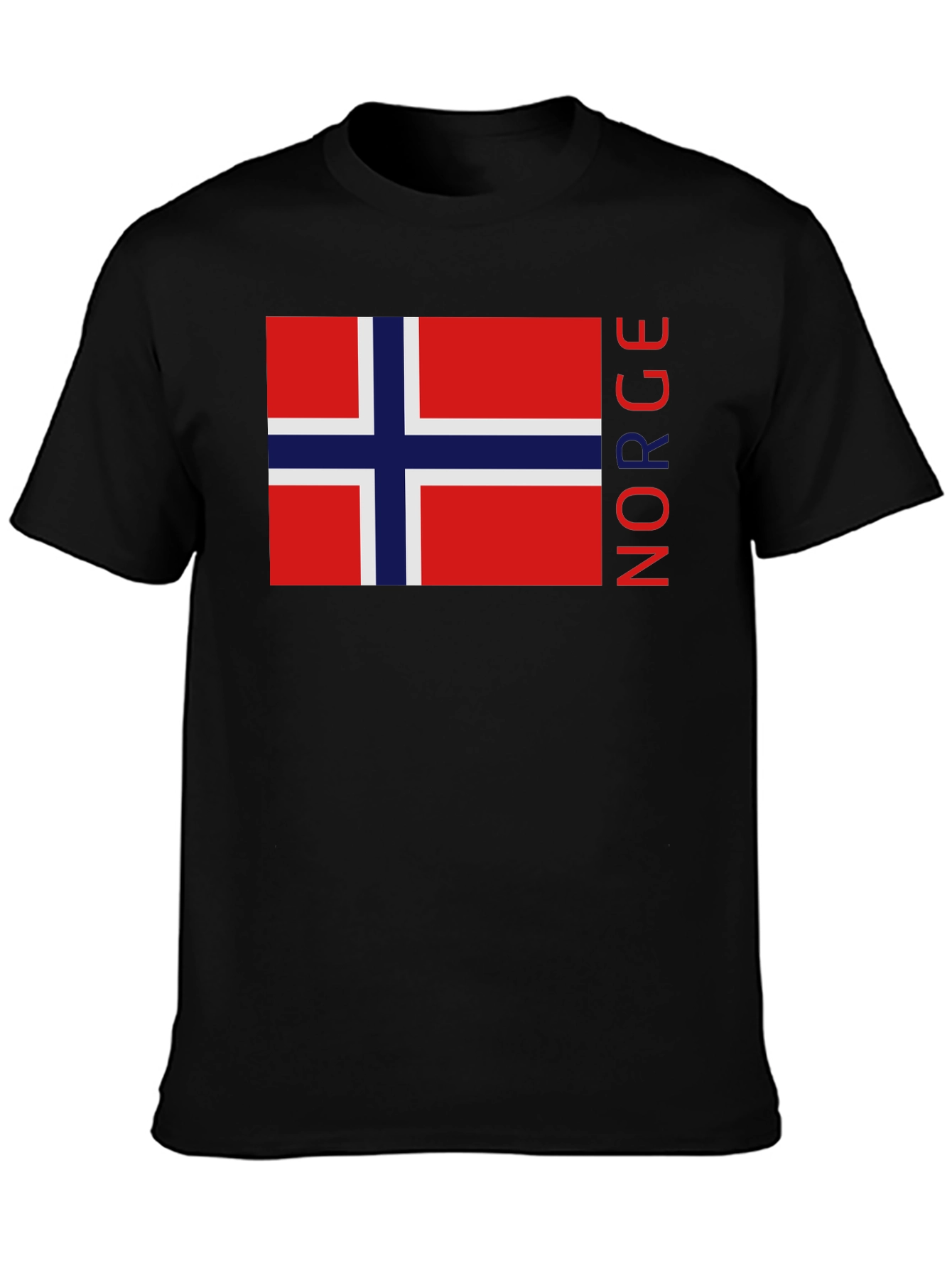 Norway Flag Graphic Black T-Shirt