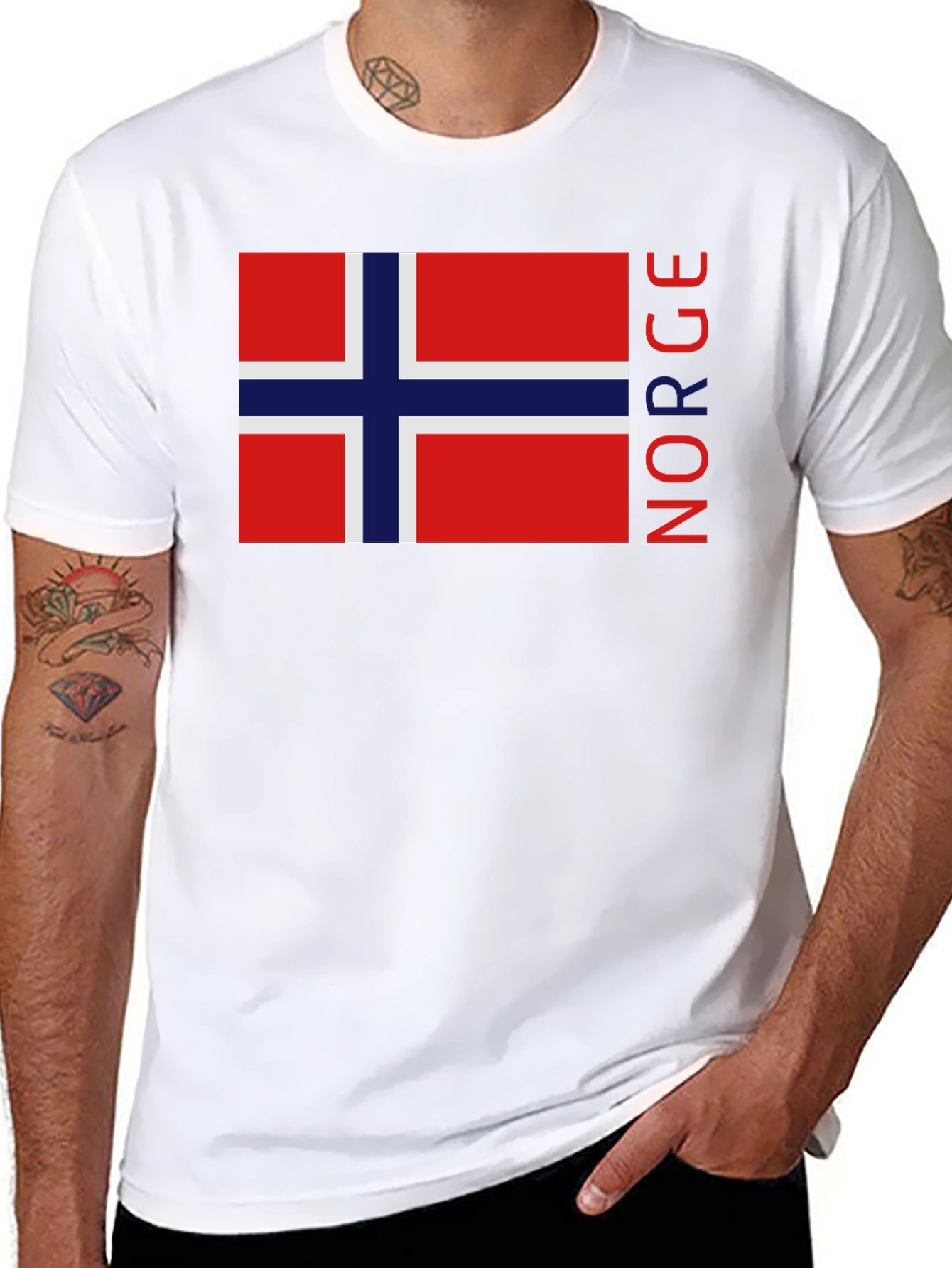Norway Flag Graphic Black T-Shirt