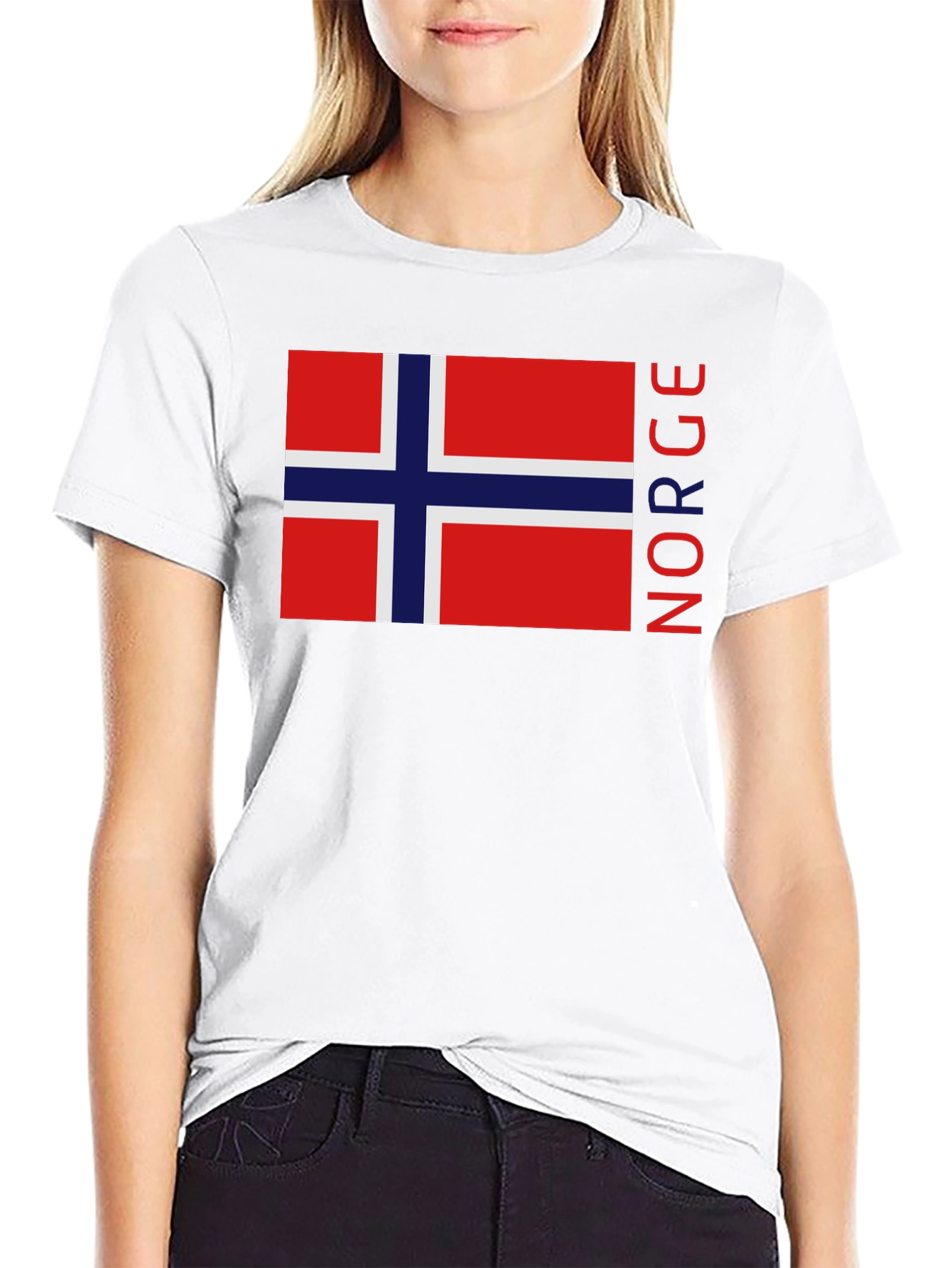 Norway Flag Graphic Black T-Shirt