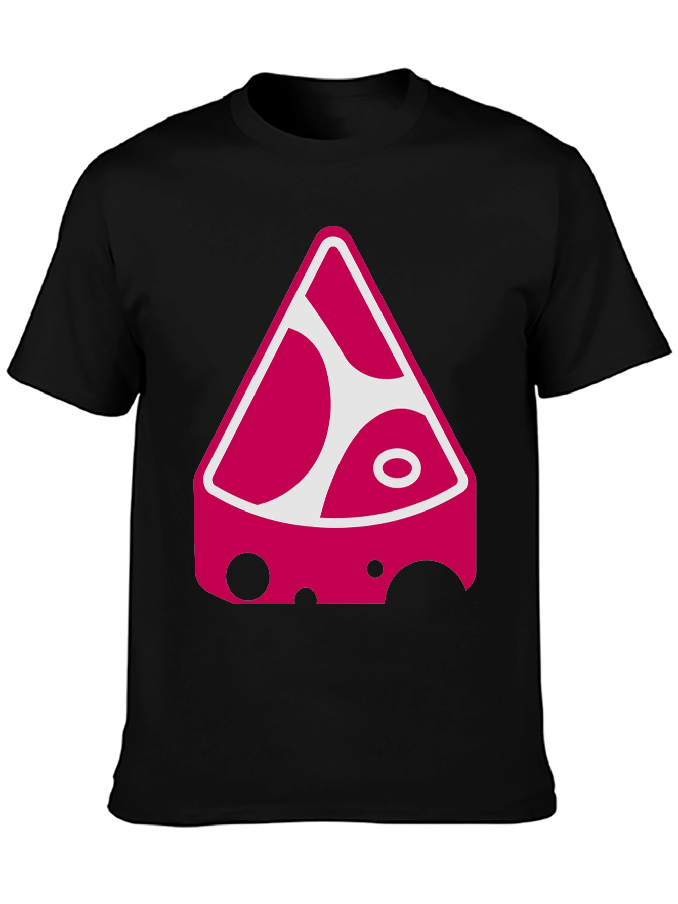 Funky Cheese Graphic Tee - Black Cotton Blend Shirt
