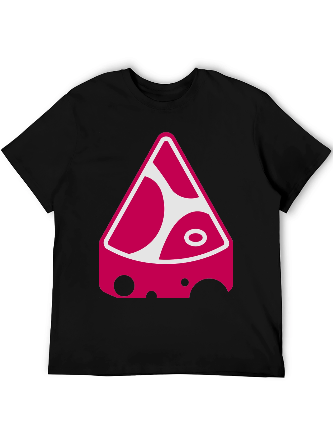 Funky Cheese Graphic Tee - Black Cotton Blend Shirt