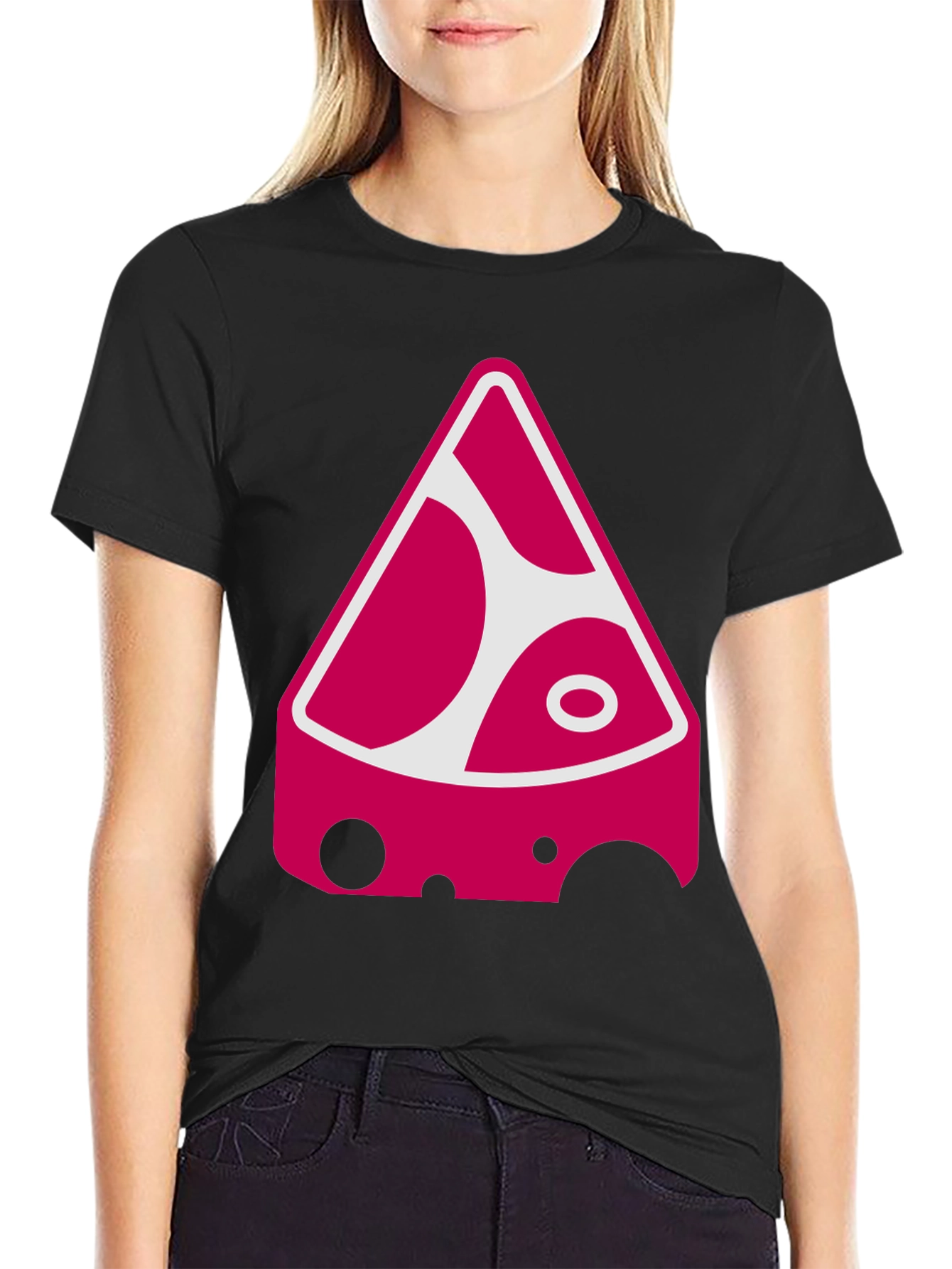 Funky Cheese Graphic Tee - Black Cotton Blend Shirt